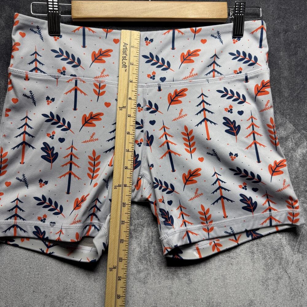 IAB MFG Shorts Kids 8 Gray Slim Stretch Floral Bike Shorts Gym Running - Picture 2 of 12
